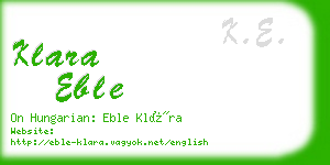 klara eble business card
